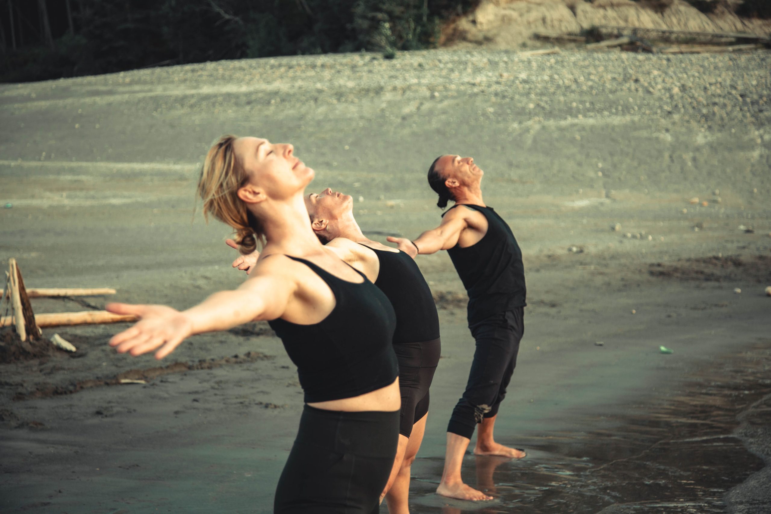 A person in a graceful, flowing yoga pose